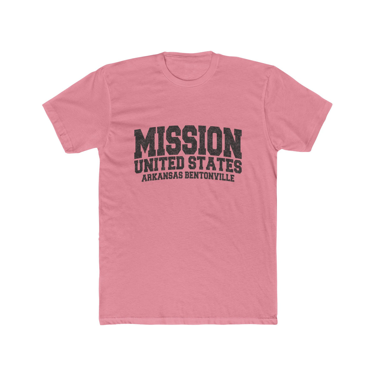 Arkansas Bentonville Mission T-Shirt in Solid Light Pink, front view