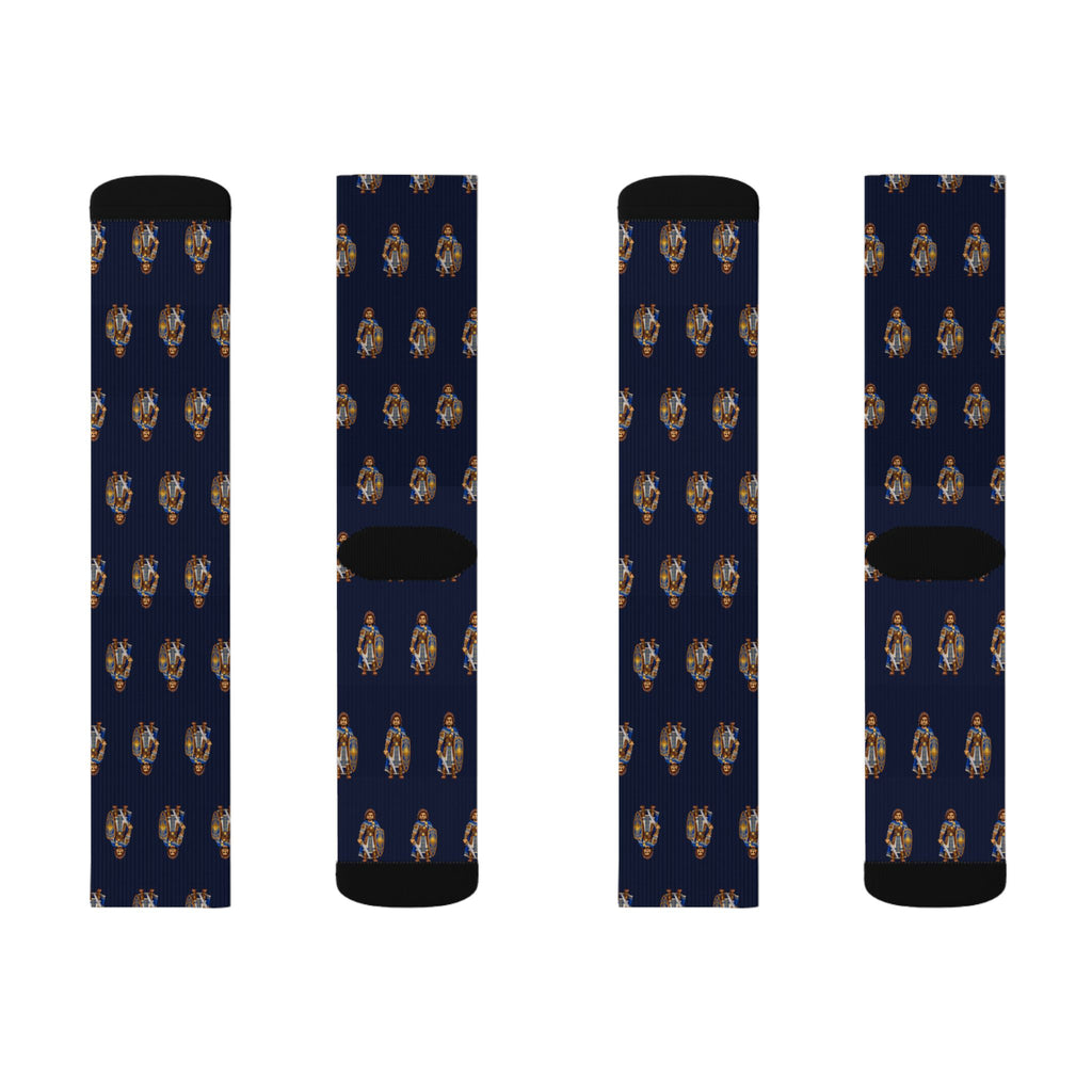 Lehi (Nephite Captain) Brick Chess crew socks by Weak Things view 2