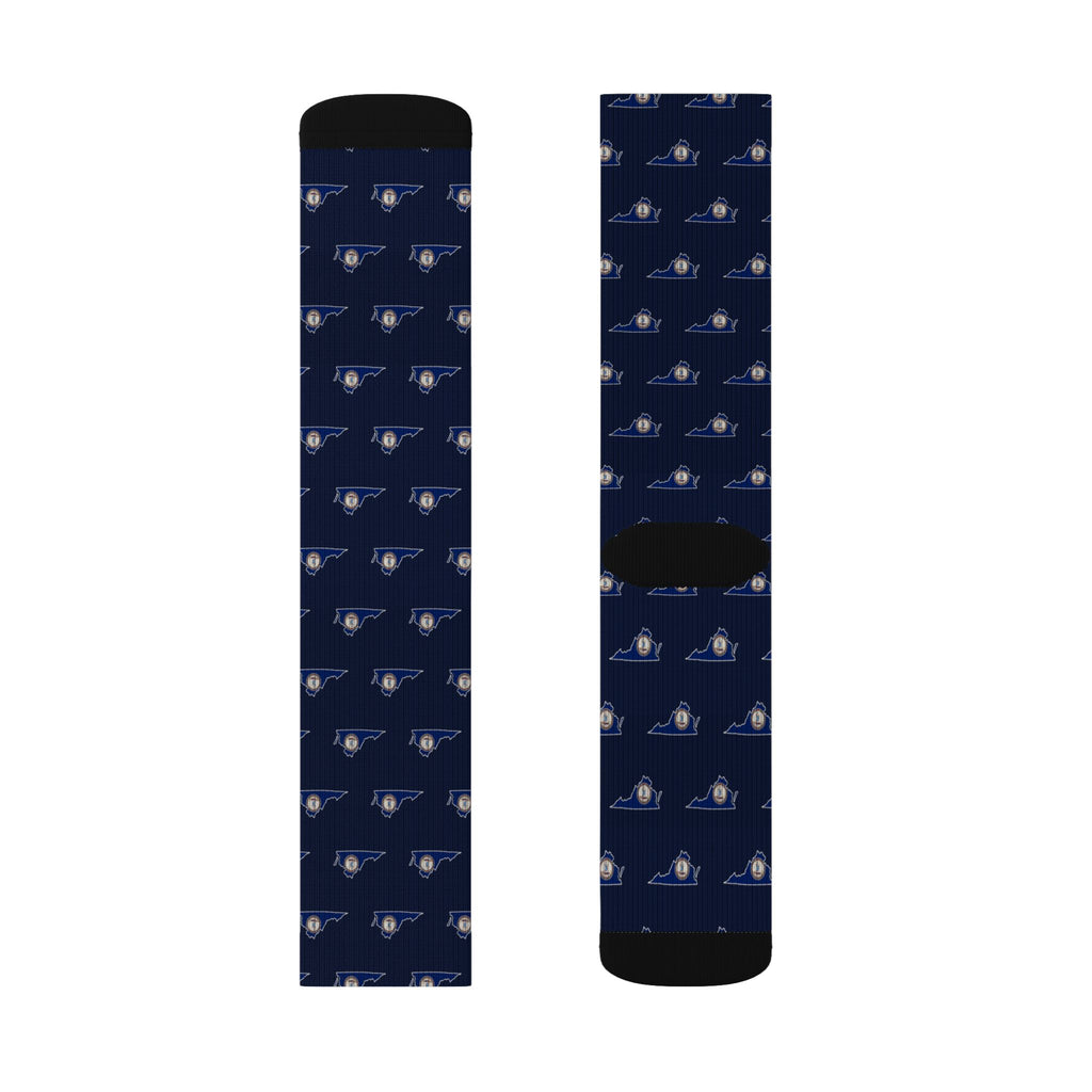 Virginia Mission Flag Map Socks
