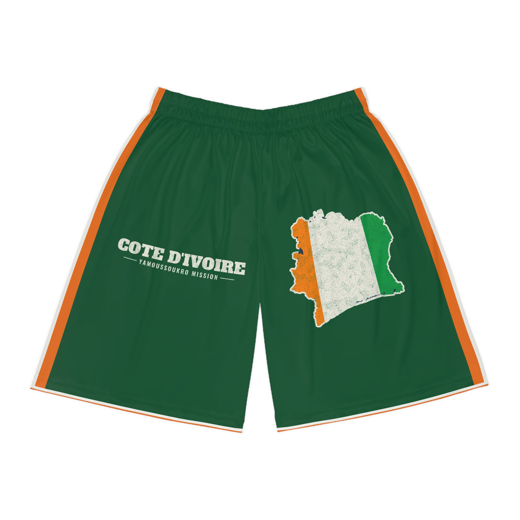 Cote d'Ivoire Yamoussoukro Mission Basketball Shorts, front view