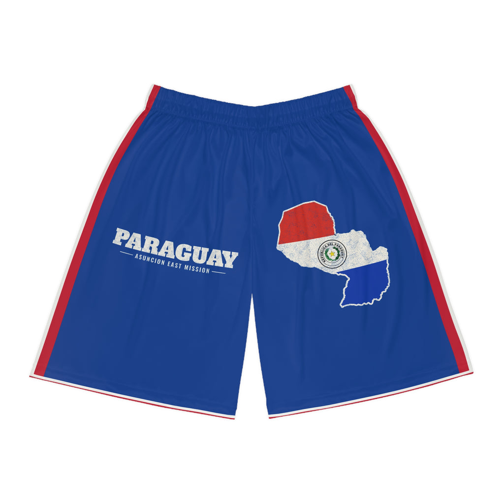 Paraguay Asuncion East Mission Basketball Shorts, front view