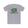 Washington Everett Mission Flag Map shirt in Heather Grey: flag-filled map printed on the front