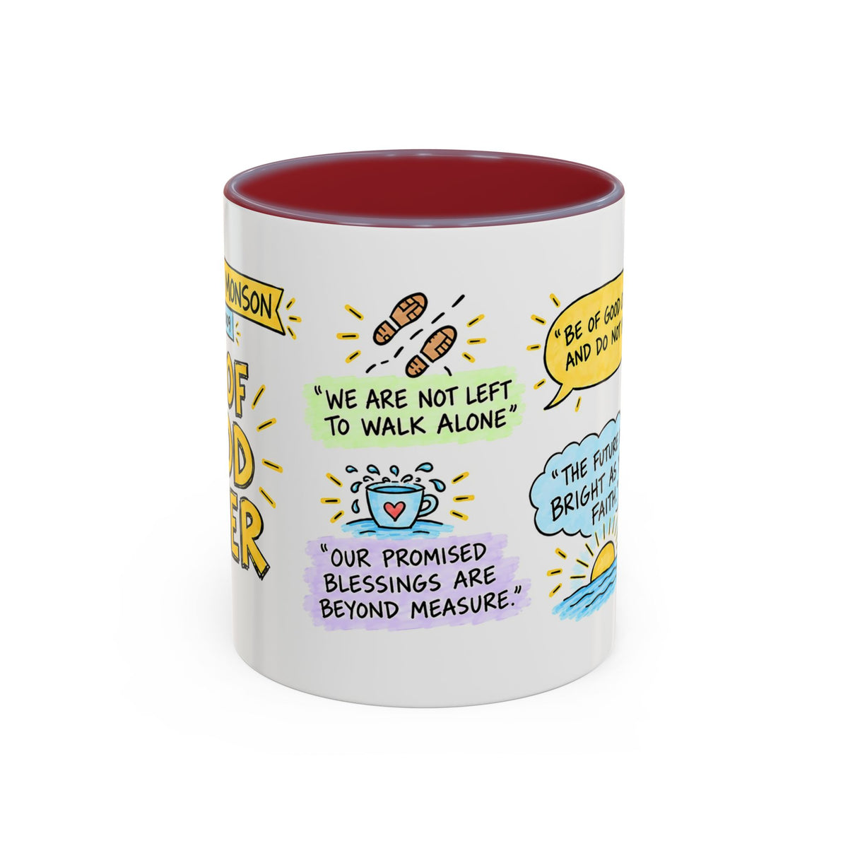 Be of Good Cheer Sketch Note Mug — Thomas S. Monson