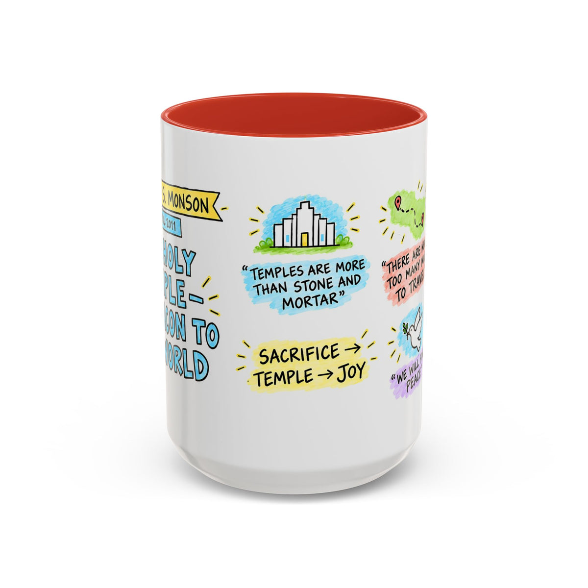 The Holy Temple—a Beacon to the World Sketch Note Mug — Thomas S. Monson