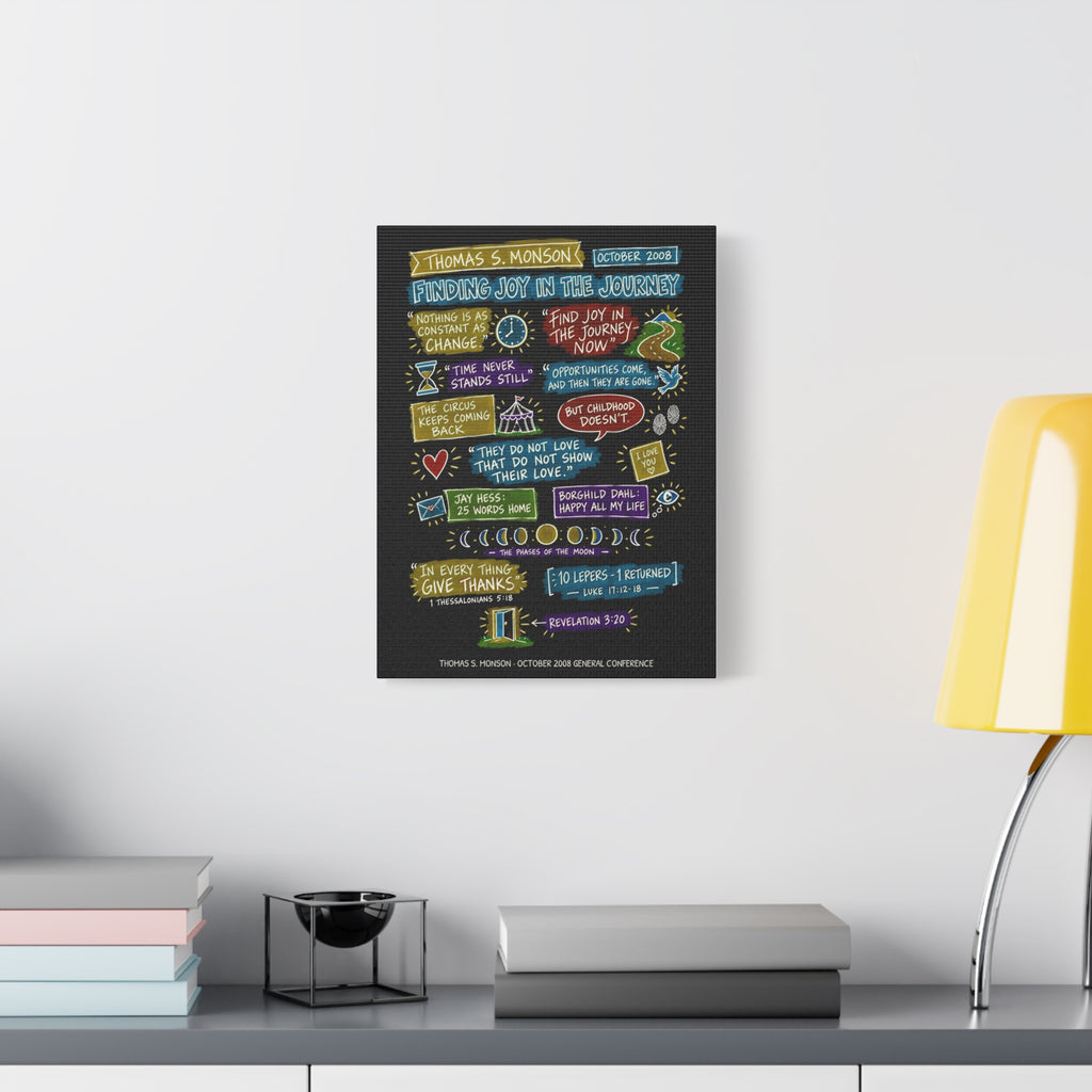 Finding Joy in the Journey Sketch Note Canvas (Black) — Thomas S. Monson