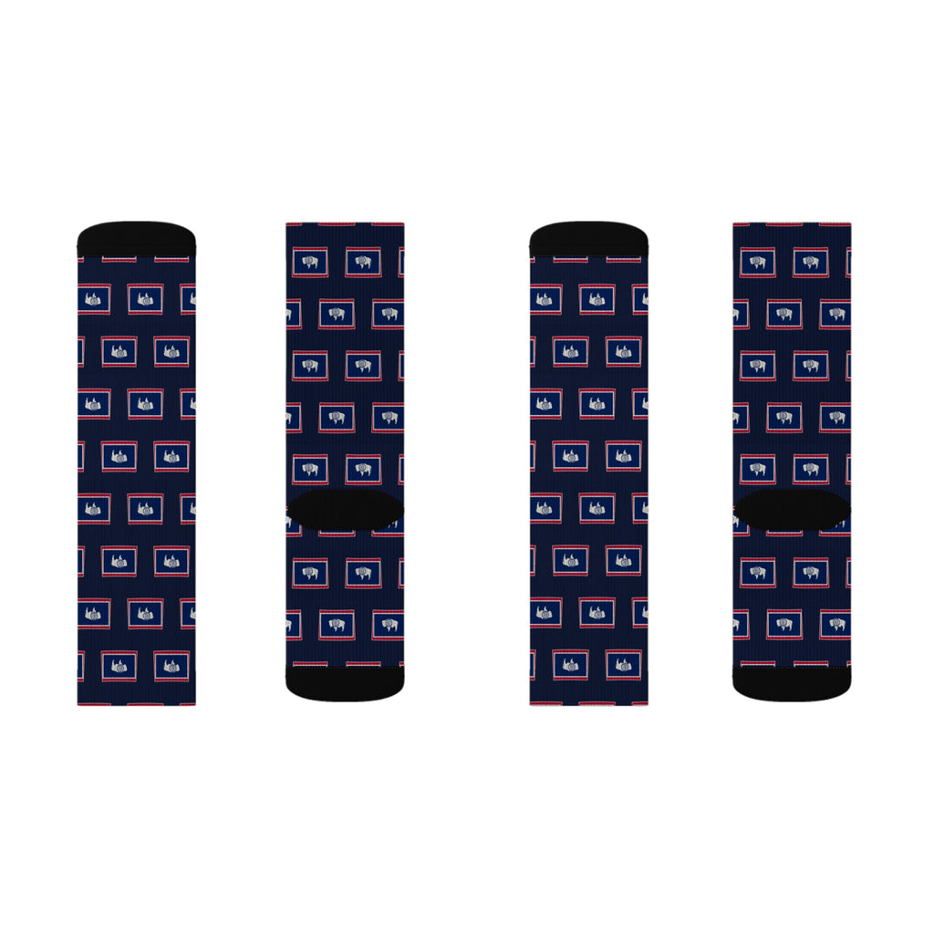 Wyoming Mission Flag Map Socks