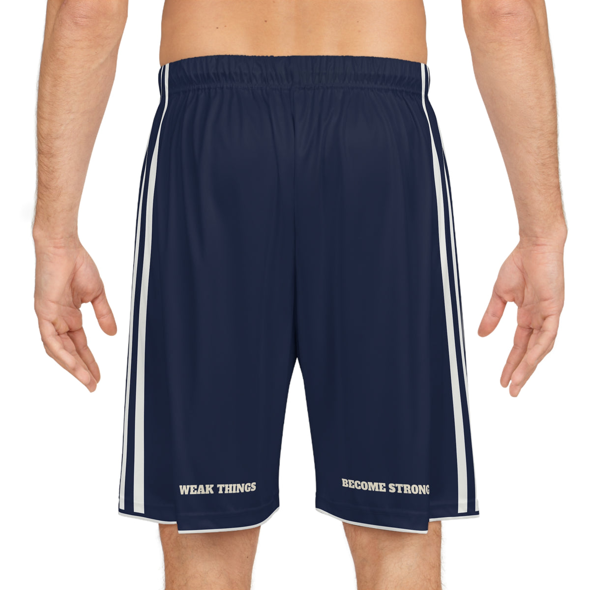 West Virginia Charleston Mission Basketball Shorts, worn, back view