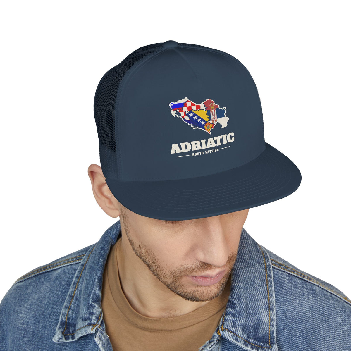 Adriatic North Mission Flag Map Trucker Hat