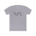 Panama Panama City Mission Heart Map shirt in Heather Grey: Panama outline with a red heart, front view