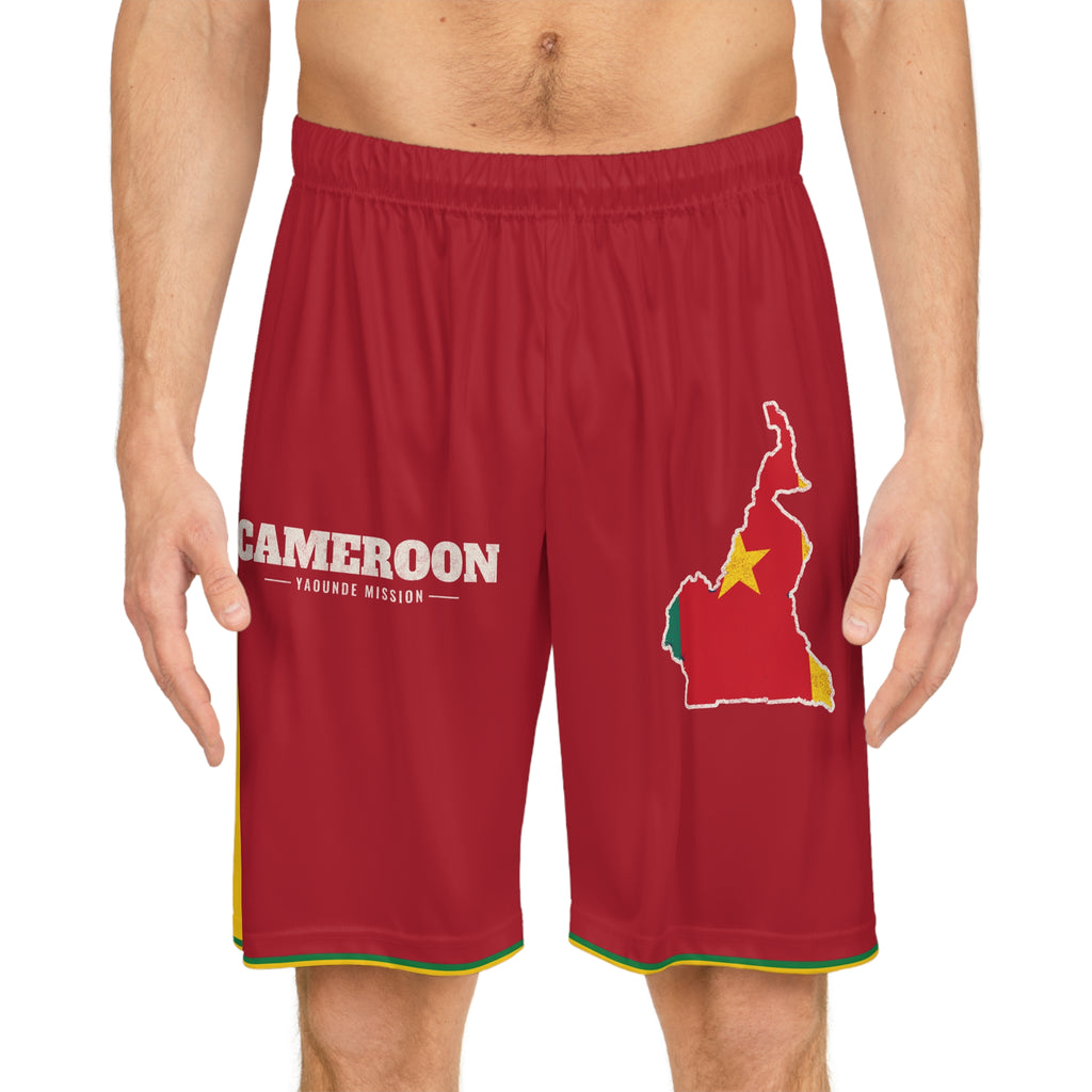Cameroon Yaounde Mission Basketball Shorts, worn, front view