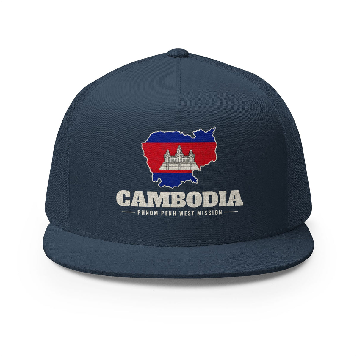 Cambodia Phnom Penh West Mission Flag Map Trucker Hat