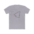 Nicaragua Managua South Mission Heart Map shirt in Heather Grey: Nicaragua outline with a red heart, front view