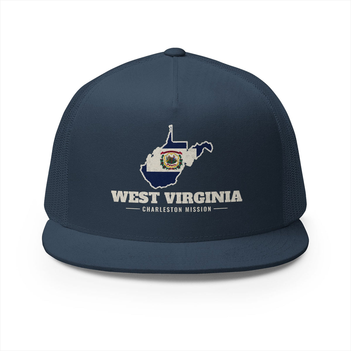 West Virginia Charleston Mission Flag Map Trucker Hat