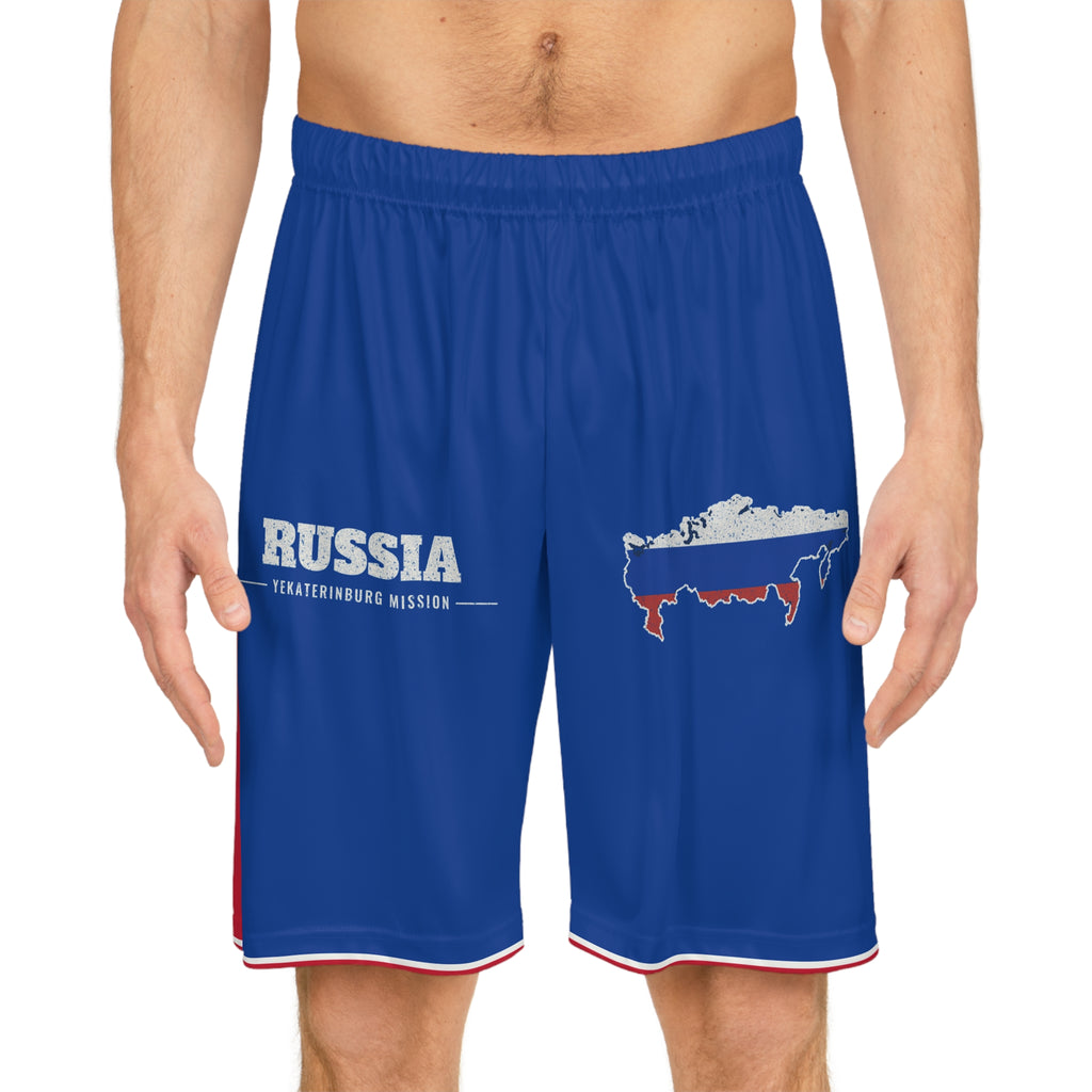 Russia Yekaterinburg Mission Basketball Shorts, worn, front view