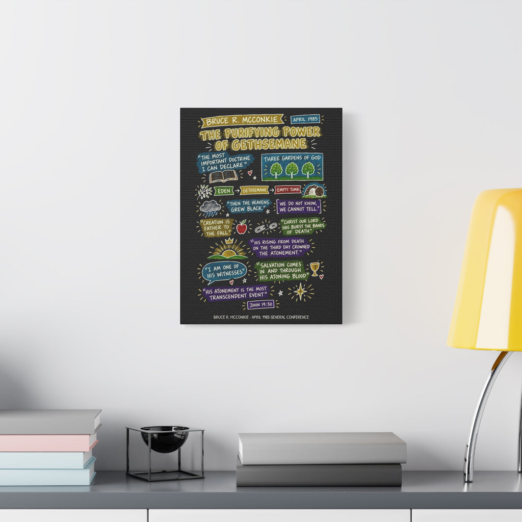 The Purifying Power of Gethsemane Sketch Note Canvas (Black) — Bruce R. McConkie