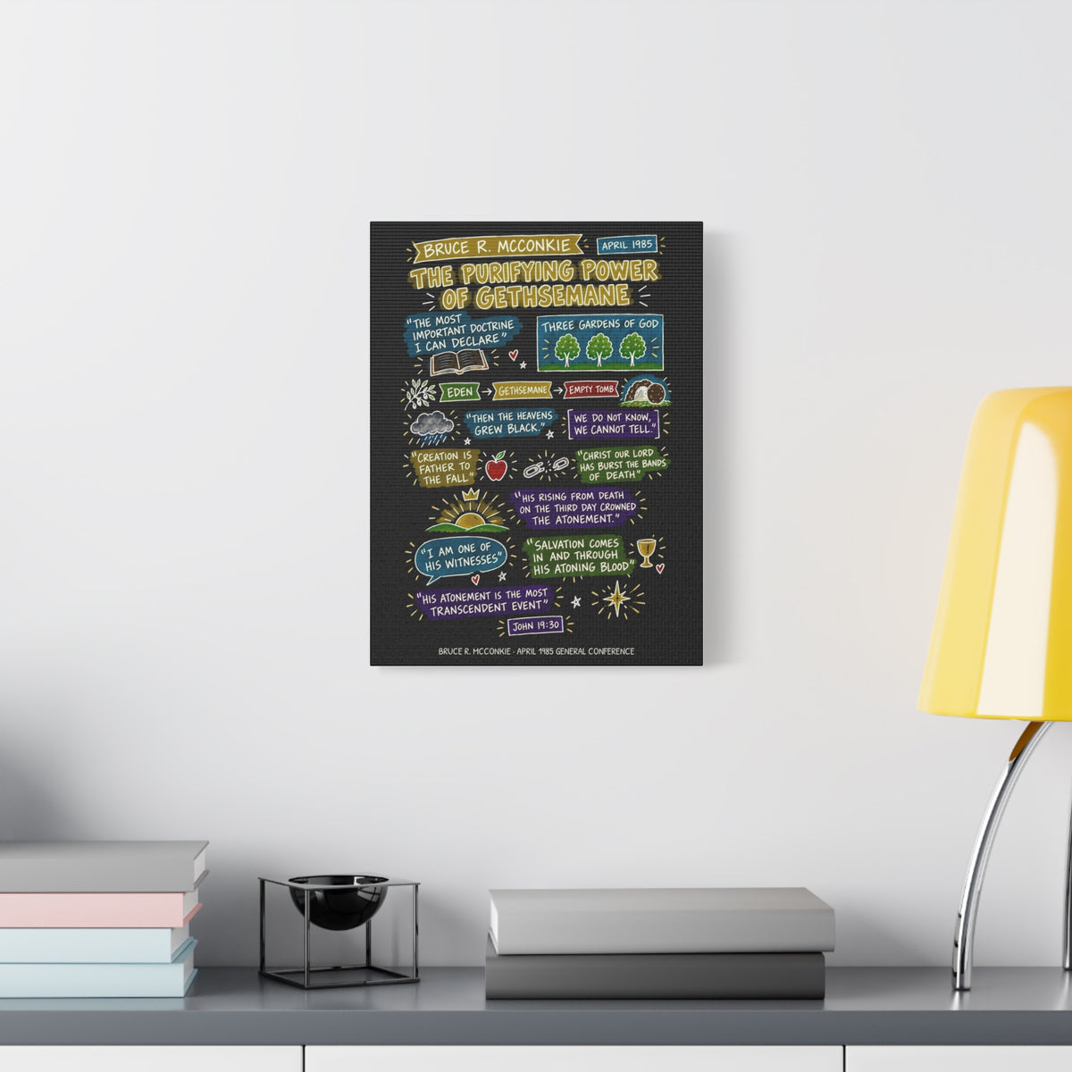 The Purifying Power of Gethsemane Sketch Note Canvas (Black) — Bruce R. McConkie