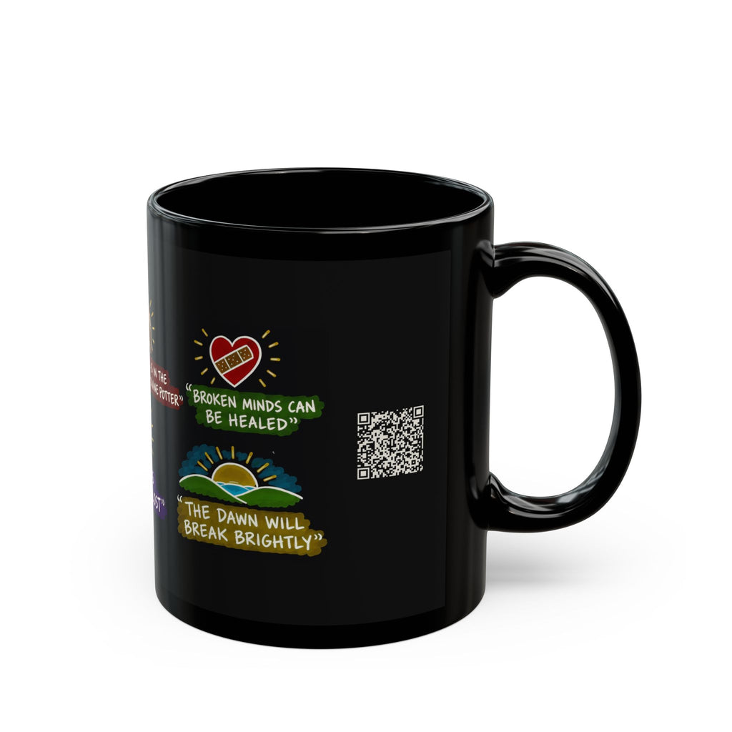 Like a Broken Vessel Sketch Note Black Mug — Jeffrey R. Holland