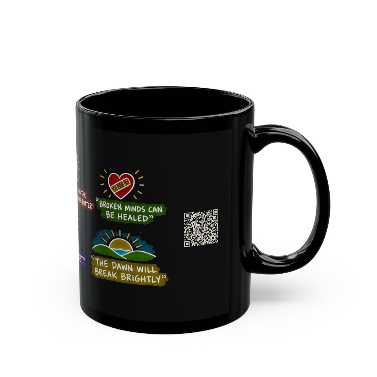 Like a Broken Vessel Sketch Note Black Mug — Jeffrey R. Holland