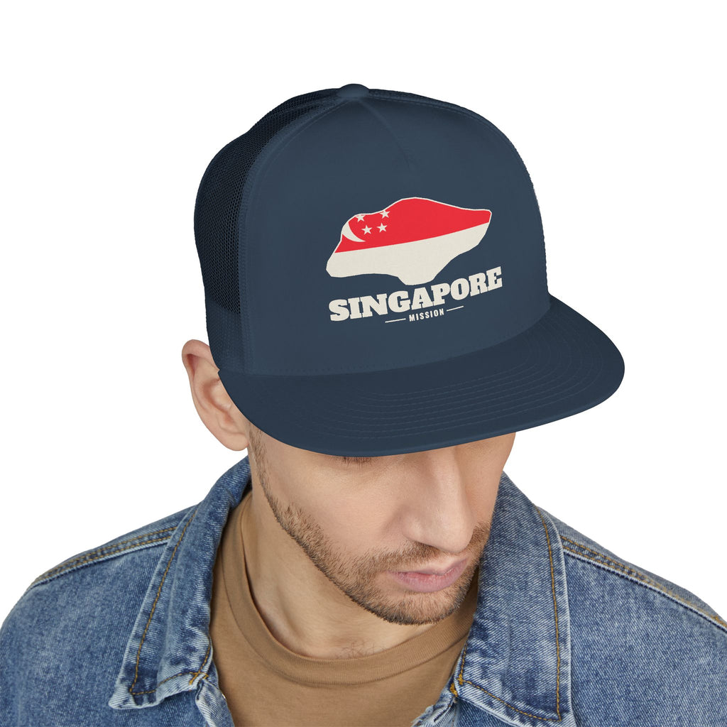Singapore Mission Flag Map Trucker Hat