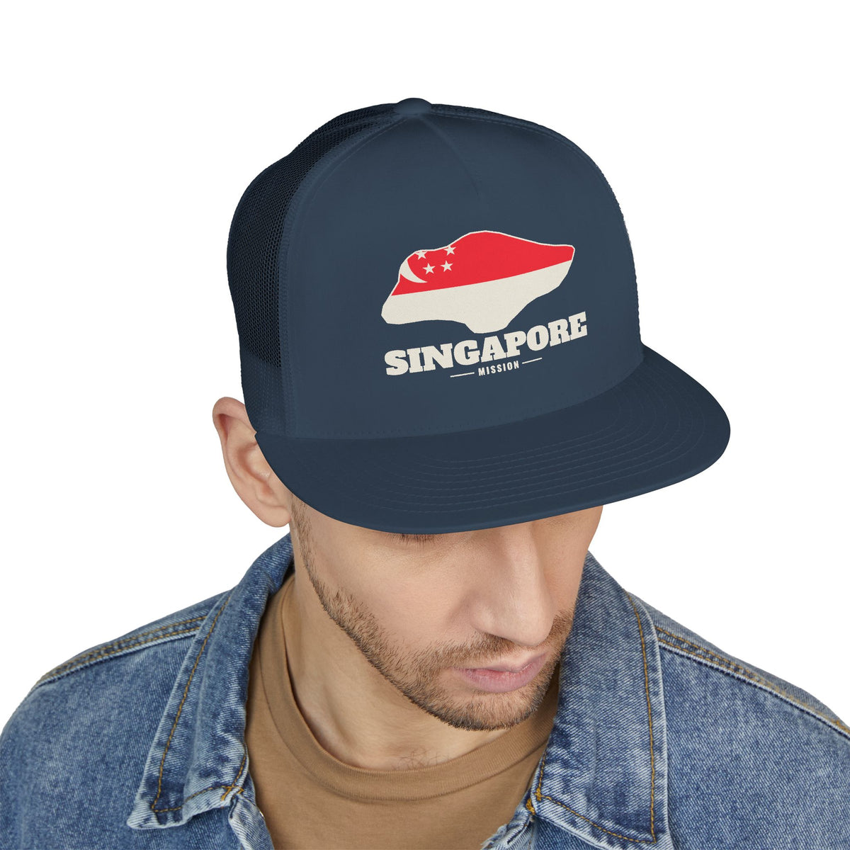 Singapore Mission Flag Map Trucker Hat