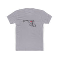 Maryland Baltimore Mission Heart Map shirt in Heather Grey: Maryland outline with a red heart, front view