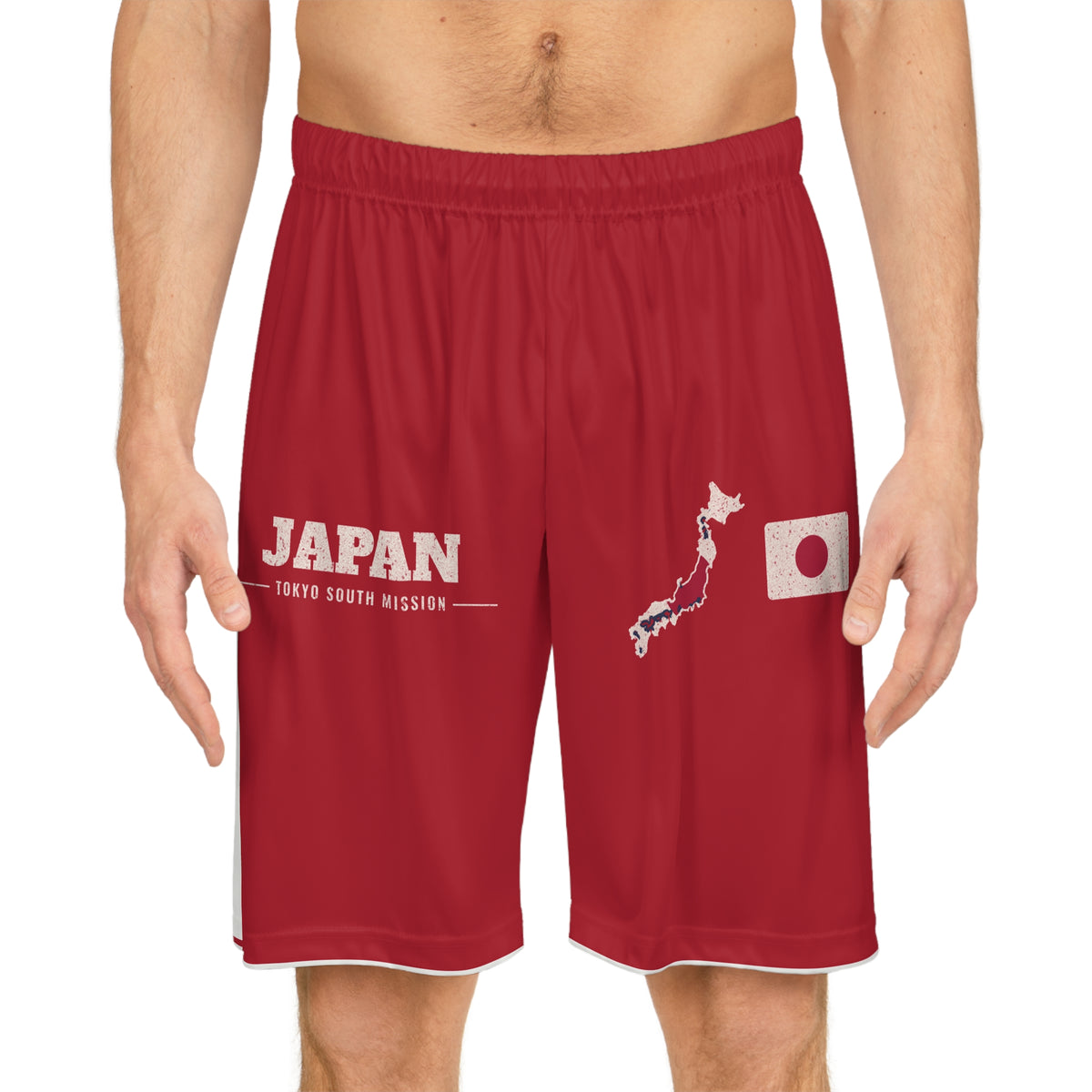 Japan Tokyo South Mission Basketball Shorts, worn, front view