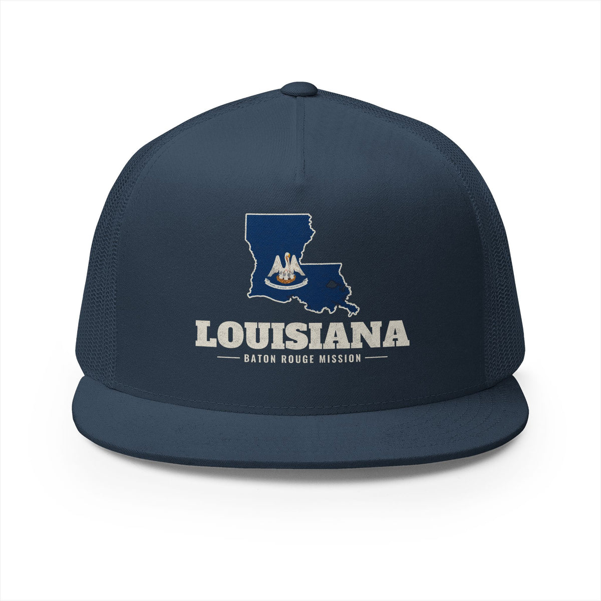 Louisiana Baton Rouge Mission Flag Map Trucker Hat