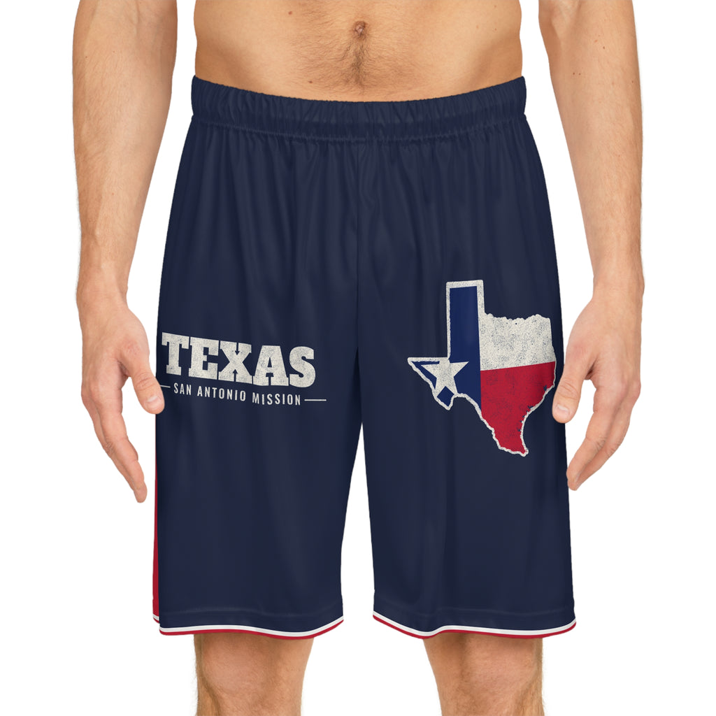 Texas San Antonio Mission Basketball Shorts, worn, front view