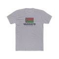 Vanuatu Port Vila Mission Flag Map shirt in Heather Grey: flag badge of Vanuatu with navy lettering, front view