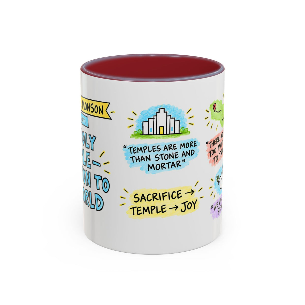 The Holy Temple—a Beacon to the World Sketch Note Mug — Thomas S. Monson