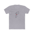 Mozambique Beira Mission Heart Map shirt in Heather Grey: Mozambique outline with a red heart, front view