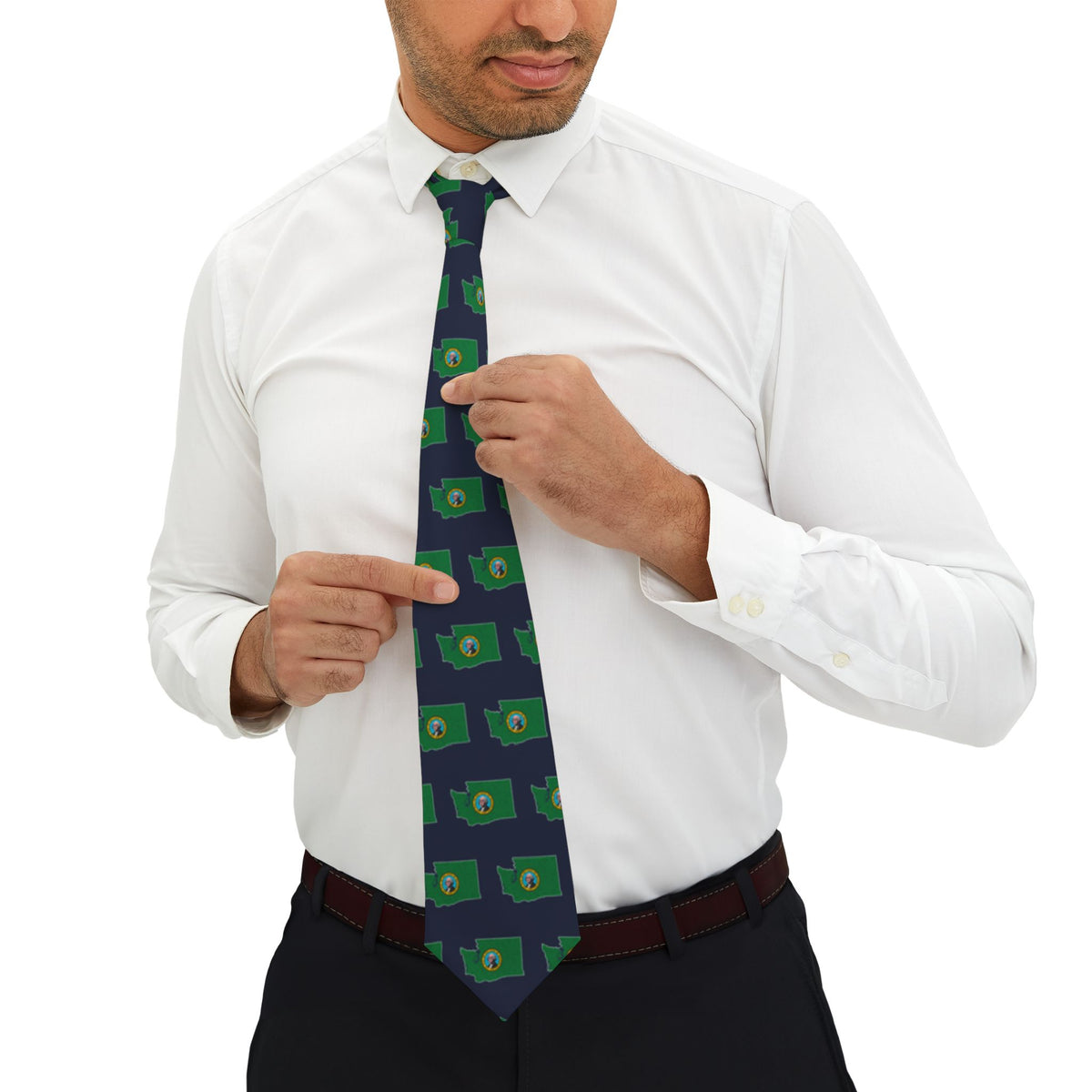 Washington Mission Flag Map Tie