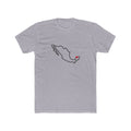 Mexico Merida Mission Heart Map shirt in Heather Grey: Mexico outline with a red heart, front view