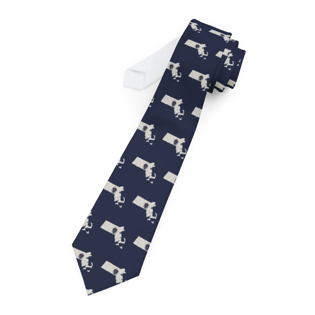 Massachusetts Mission Flag Map Tie