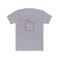 Utah Ogden Mission Heart Map shirt in Heather Grey: Utah outline with a red heart, front view