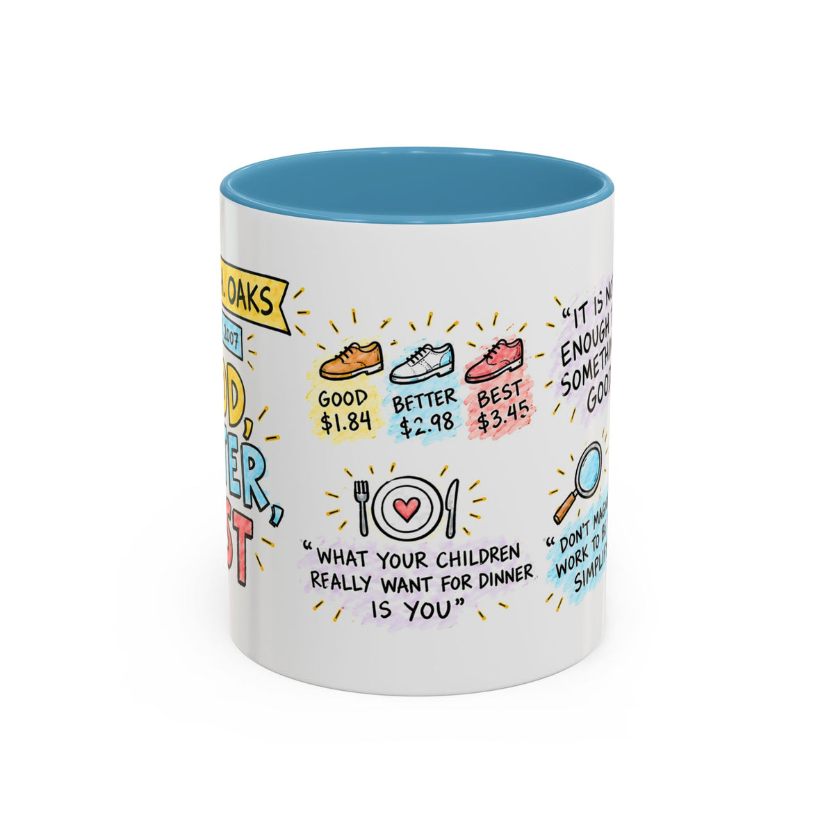 Good, Better, Best Sketch Note Mug — Dallin H. Oaks