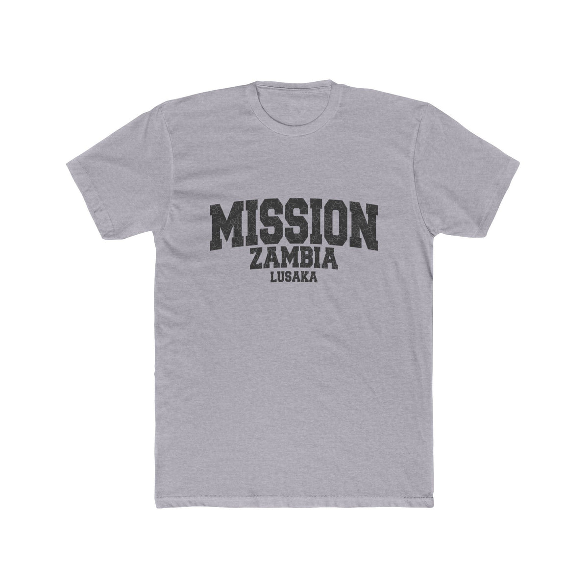 Zambia Lusaka Mission T-Shirt in Heather Grey, front view