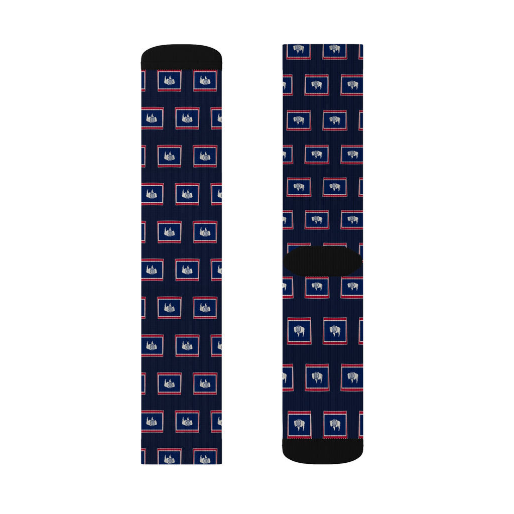 Wyoming Mission Flag Map Socks