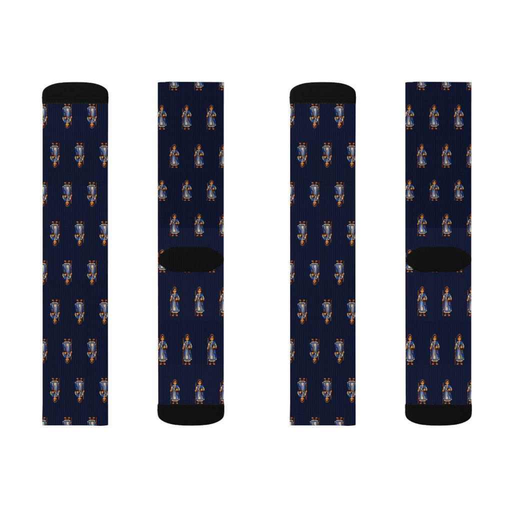 Aaron (son of Mosiah) Brick Chess crew socks by Weak Things view 2