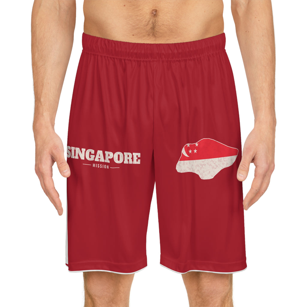 Singapore Mission Basketball Shorts, worn, front view