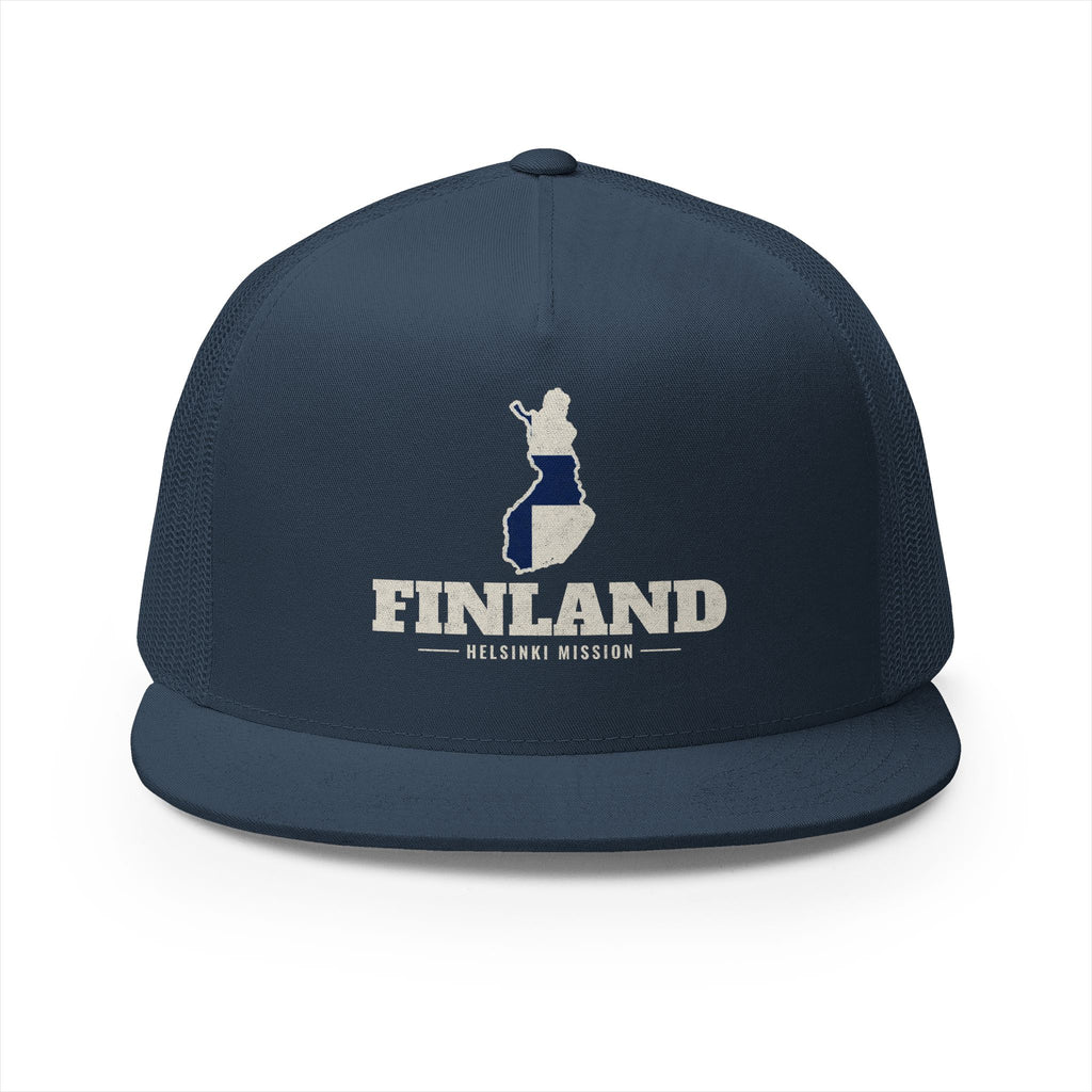 Finland Helsinki Mission Flag Map Trucker Hat