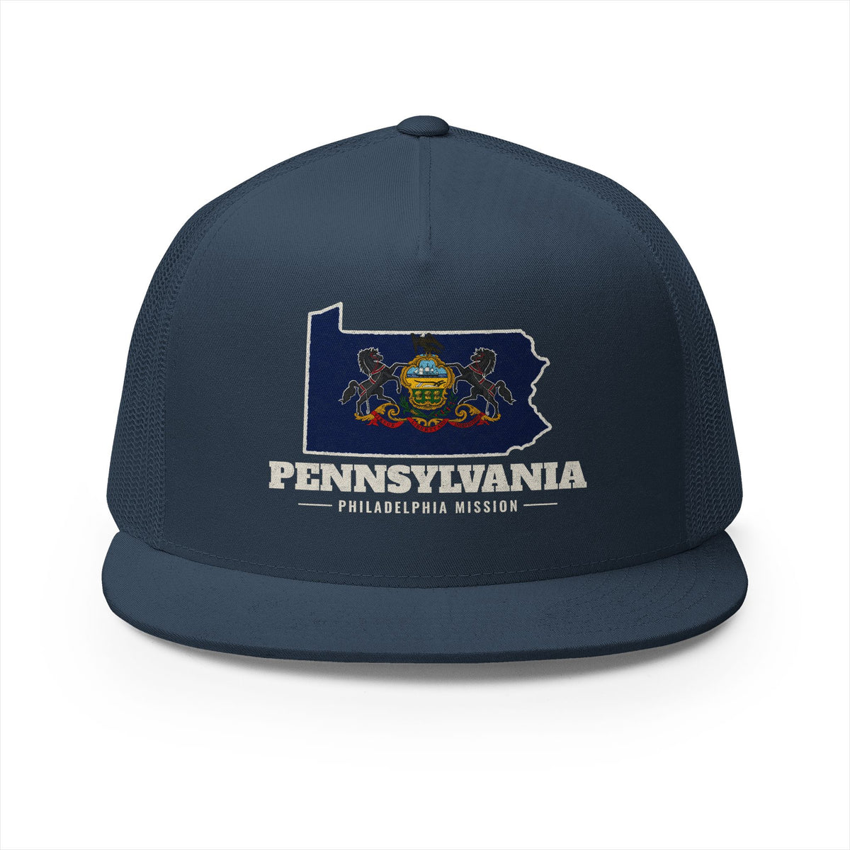 Pennsylvania Philadelphia Mission Flag Map Trucker Hat