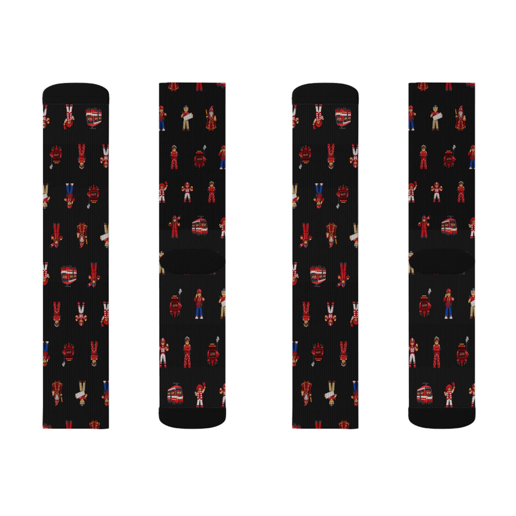 Holy War Chess Red Fans crew socks by Weak Things view 2