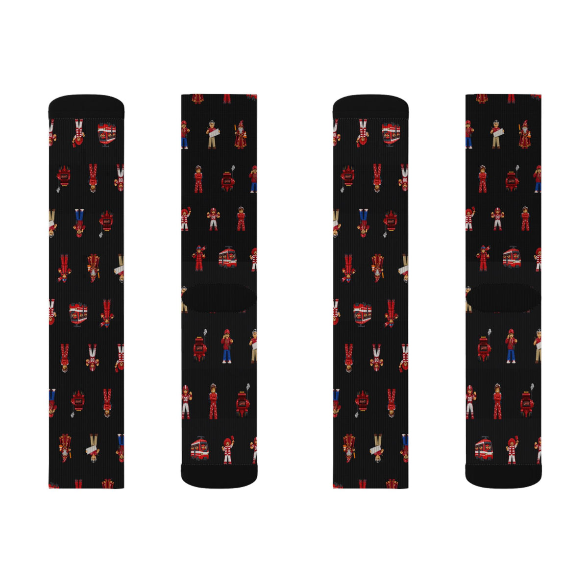 Holy War Chess Red Fans crew socks by Weak Things view 2