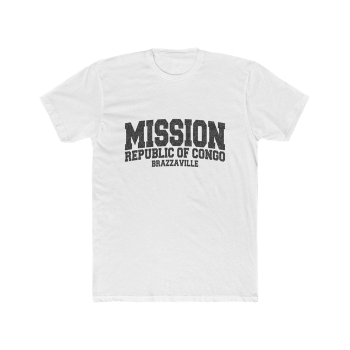 Republic of Congo Brazzaville Mission T-Shirt in Solid White, front view