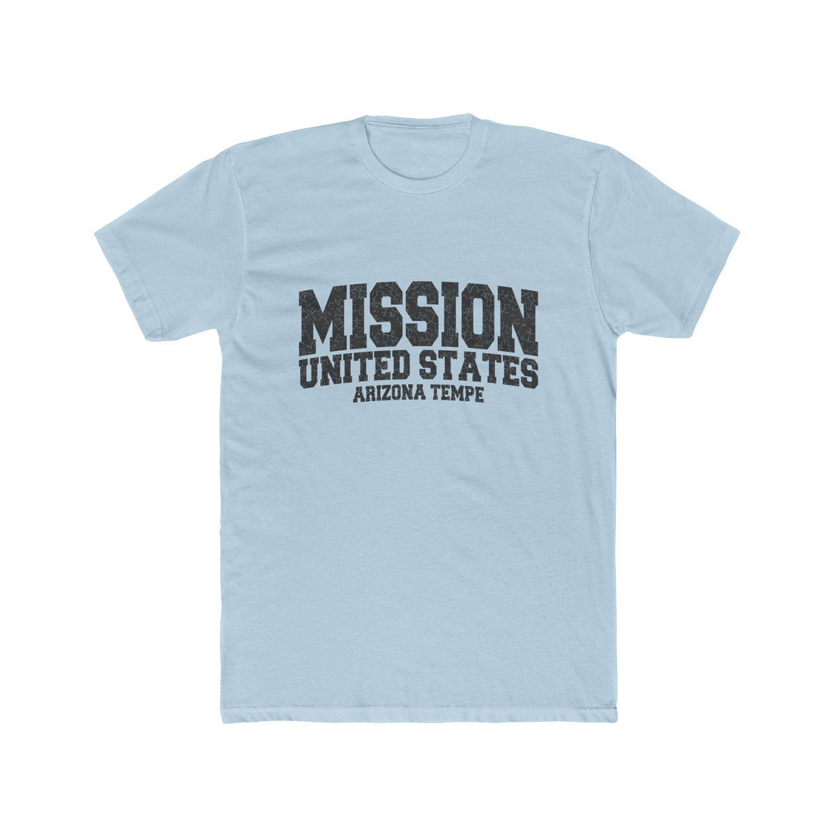 Arizona Tempe Mission T-Shirt in Solid Light Blue, front view