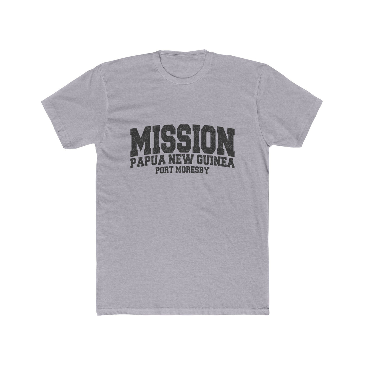 Papua New Guinea Port Moresby Mission T-Shirt in Heather Grey, front view