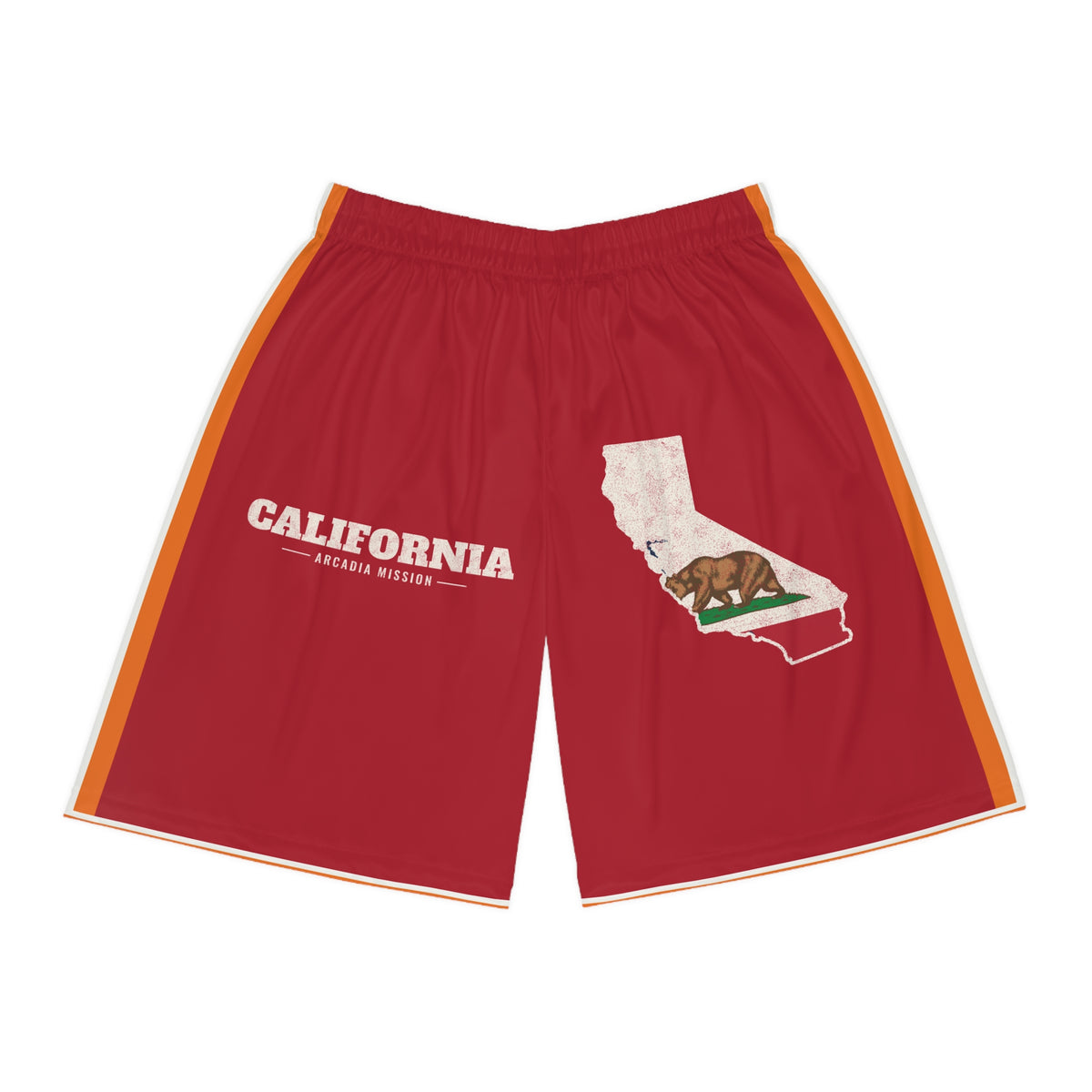 California Arcadia Mission Basketball Shorts, front view