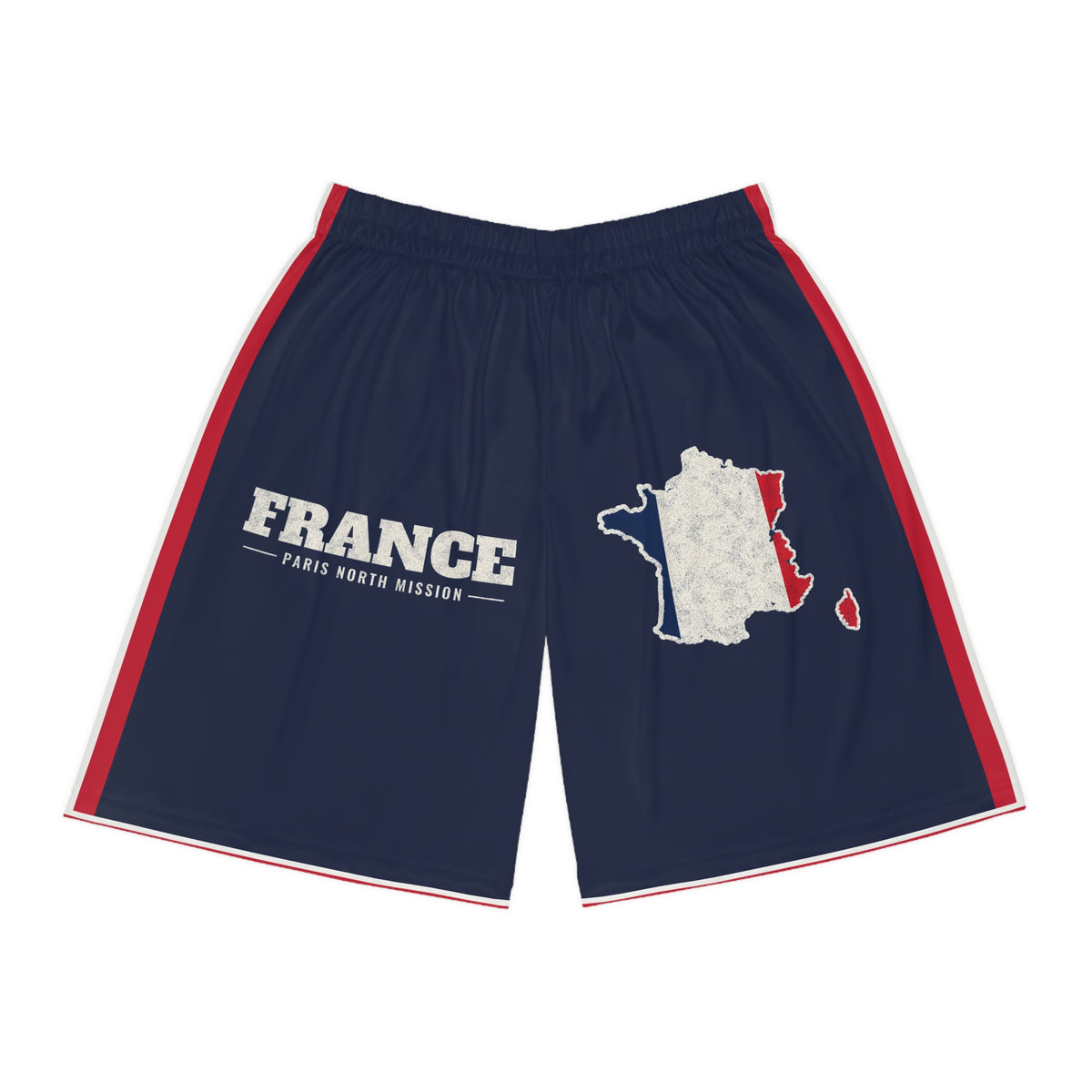 France Paris North Mission Basketball Shorts, front view