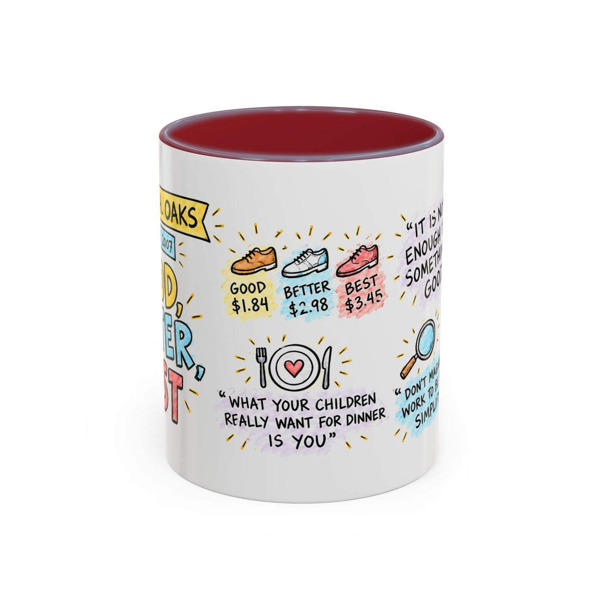 Good, Better, Best Sketch Note Mug — Dallin H. Oaks